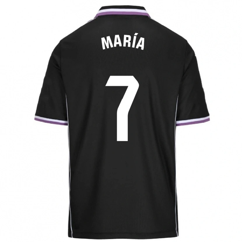 Danxen Enfant Maillot María González Bombín #7 Violet Noir Tenues Extérieur 2025/26 T-Shirt