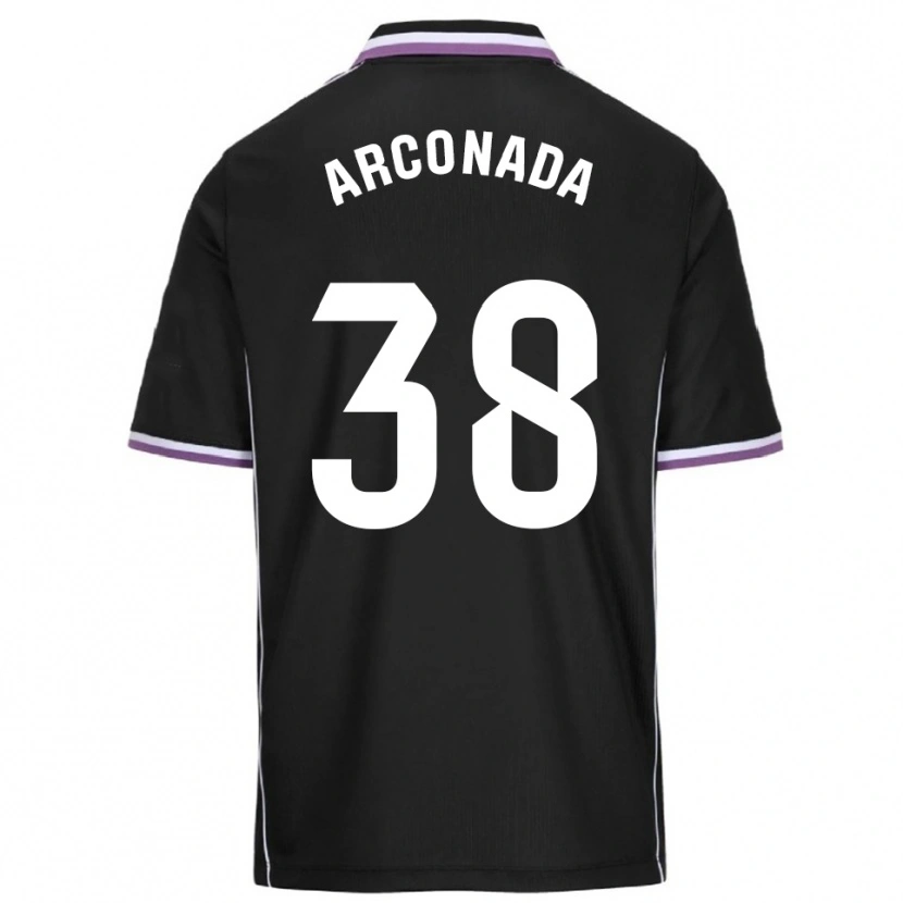 Danxen Enfant Maillot Diego Arconada #38 Violet Noir Tenues Extérieur 2025/26 T-Shirt