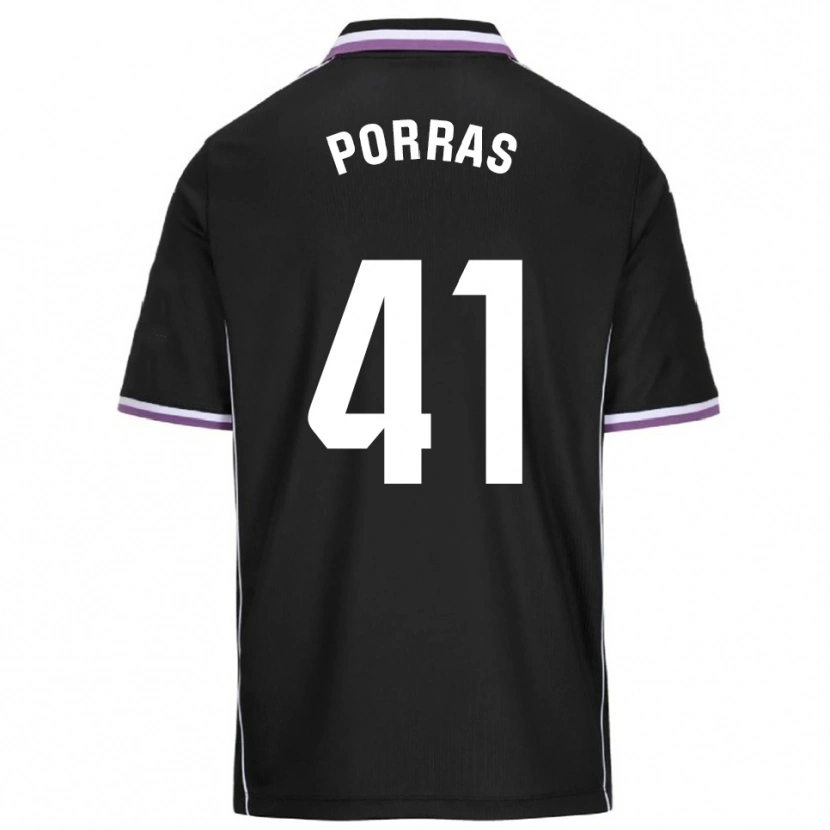 Danxen Enfant Maillot César Porras #41 Violet Noir Tenues Extérieur 2025/26 T-Shirt