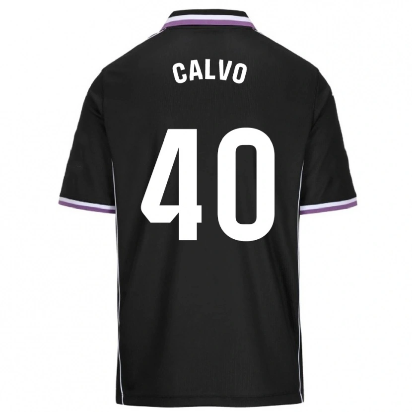 Danxen Enfant Maillot Hugo Calvo #40 Violet Noir Tenues Extérieur 2025/26 T-Shirt
