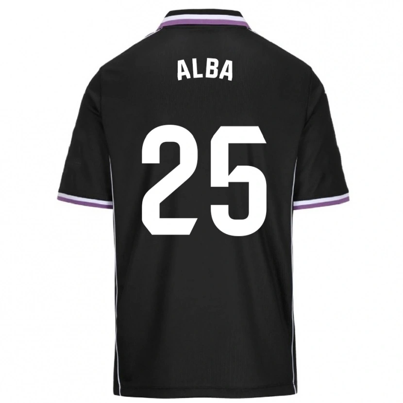 Danxen Enfant Maillot Alba Acebes Rodríguez #25 Violet Noir Tenues Extérieur 2025/26 T-Shirt