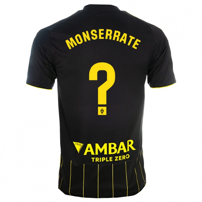 Danxen Enfant Maillot Jano Monserrate #0 Noir Jaune Tenues Extérieur 2025/26 T-Shirt