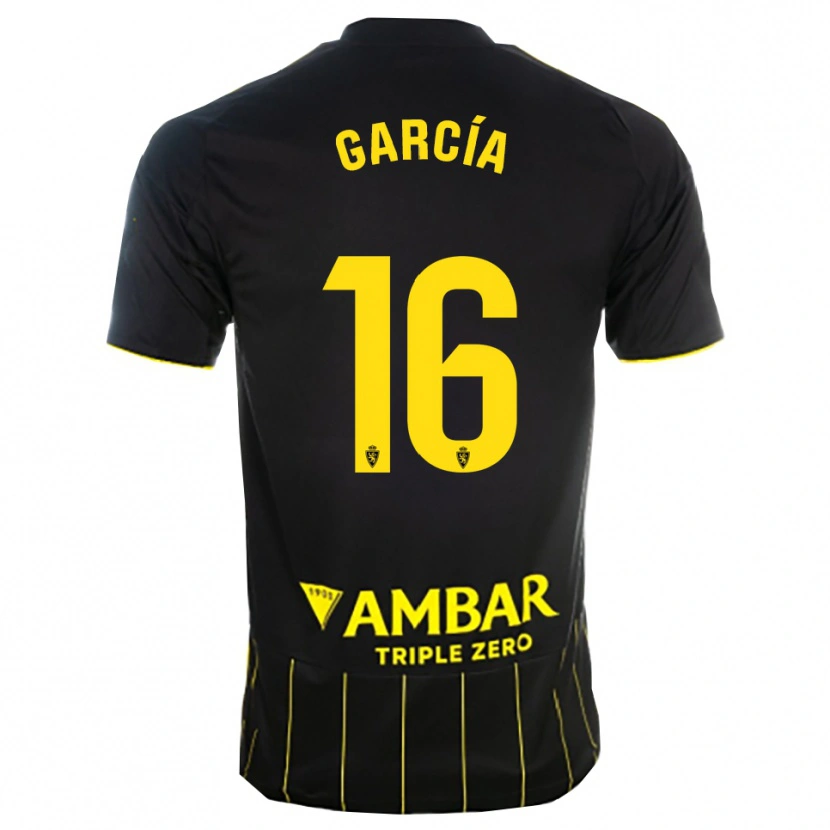 Danxen Enfant Maillot Iker García #16 Noir Jaune Tenues Extérieur 2025/26 T-Shirt
