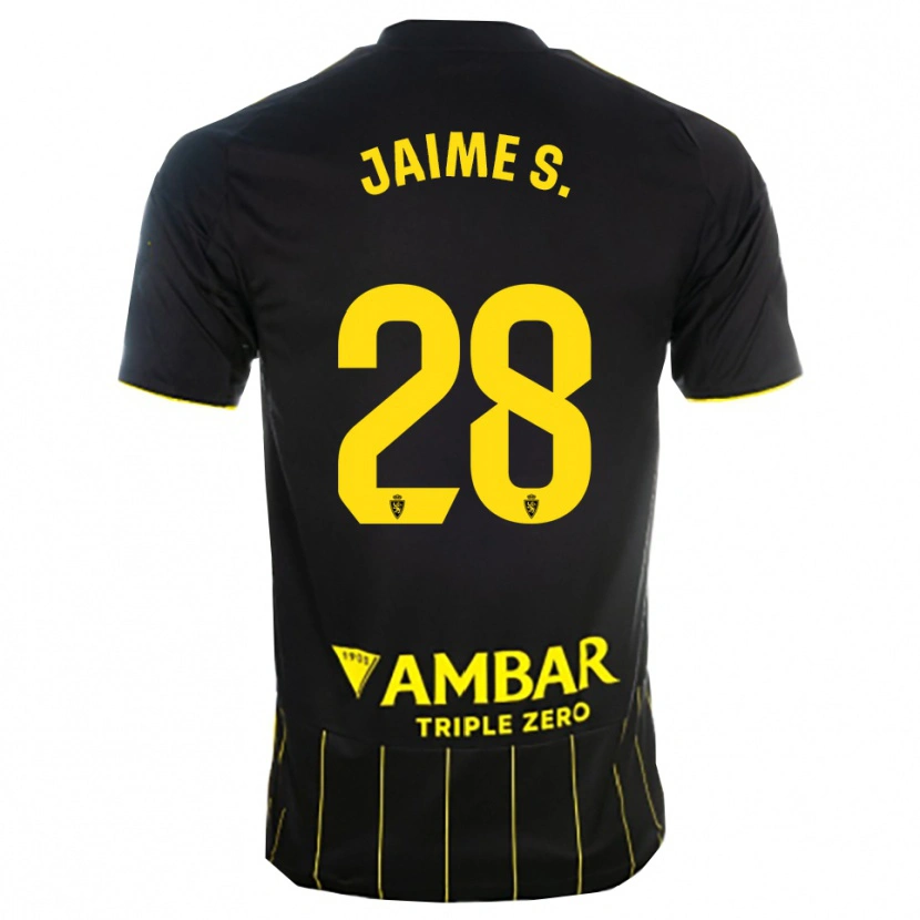 Danxen Enfant Maillot Jaime Sánchez #28 Noir Jaune Tenues Extérieur 2025/26 T-Shirt