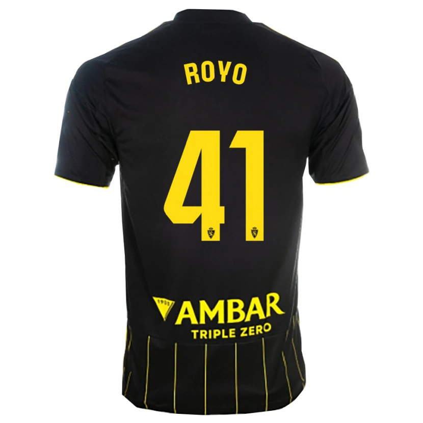 Danxen Enfant Maillot Eduardo Royo #41 Noir Jaune Tenues Extérieur 2025/26 T-Shirt