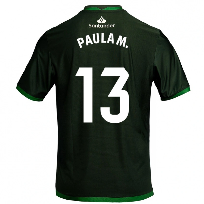 Danxen Enfant Maillot Paula Muñoz Álvarez #13 Vert Foncé Tenues Extérieur 2025/26 T-Shirt