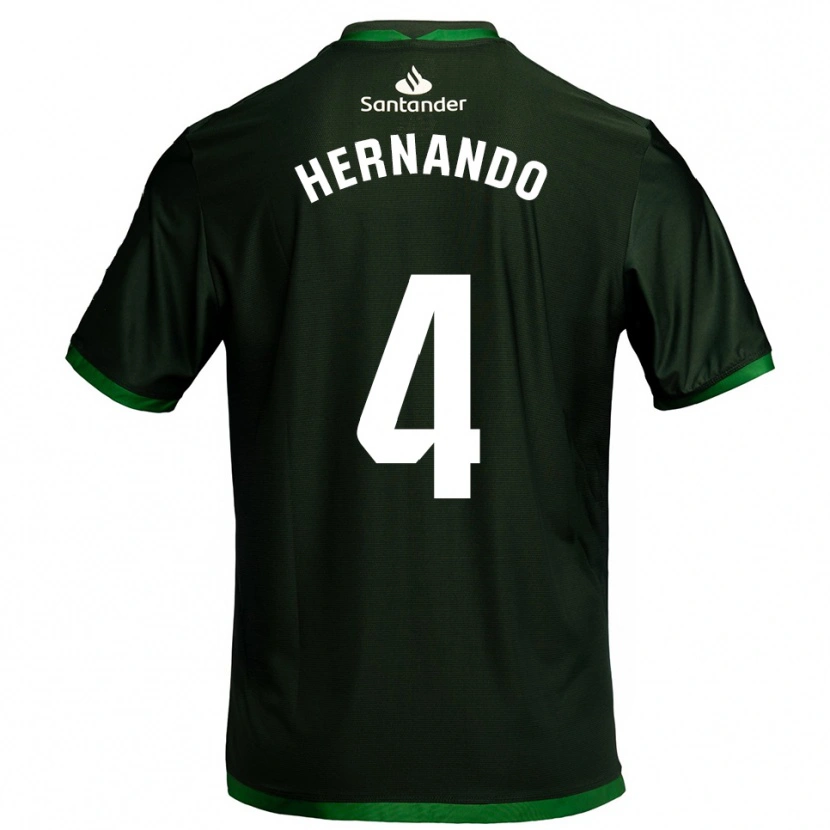 Danxen Enfant Maillot Manu Hernando #4 Vert Foncé Tenues Extérieur 2025/26 T-Shirt