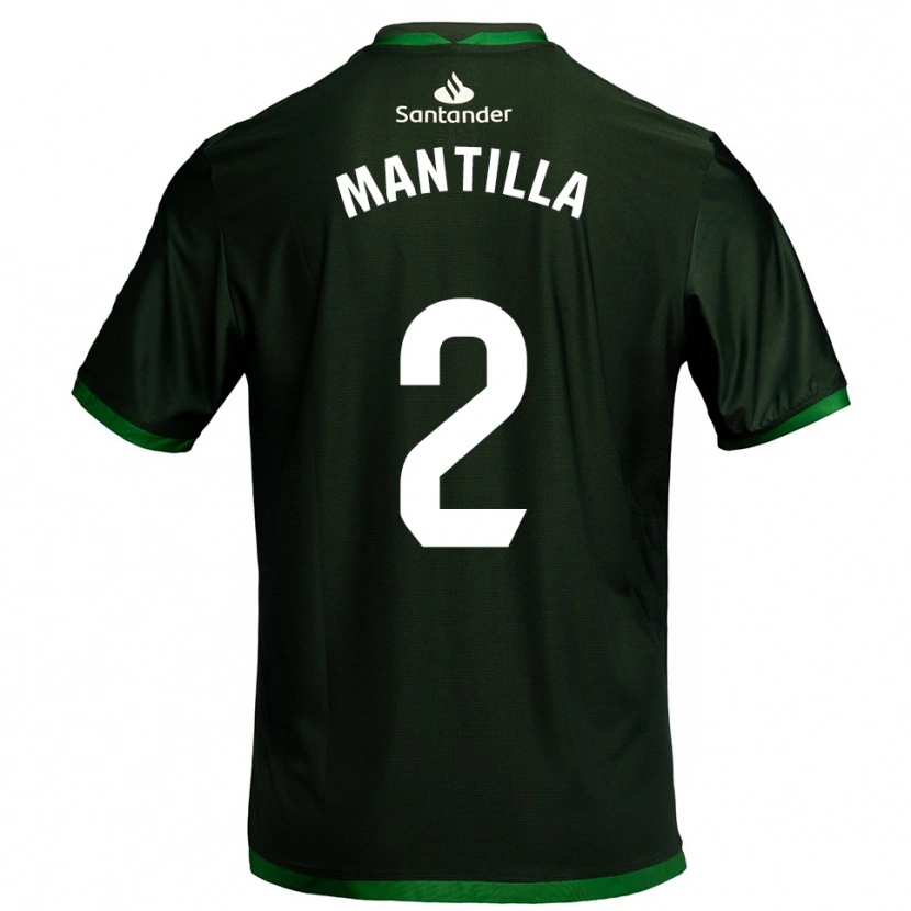 Danxen Enfant Maillot Álvaro Mantilla #2 Vert Foncé Tenues Extérieur 2025/26 T-Shirt