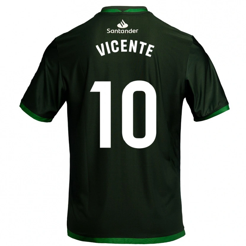 Danxen Enfant Maillot Iñigo Vicente #10 Vert Foncé Tenues Extérieur 2025/26 T-Shirt