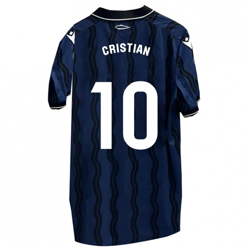 Danxen Enfant Maillot Cristian Rodríguez #10 Bleu Foncé Noir Tenues Extérieur 2025/26 T-Shirt
