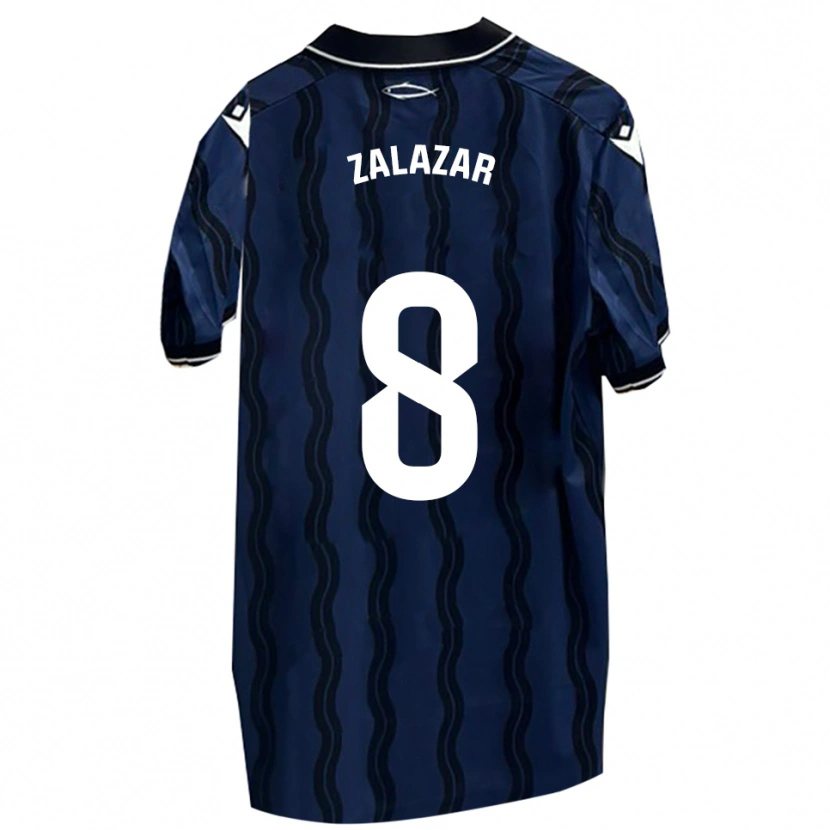 Danxen Enfant Maillot Kuki Zalazar #8 Bleu Foncé Noir Tenues Extérieur 2025/26 T-Shirt