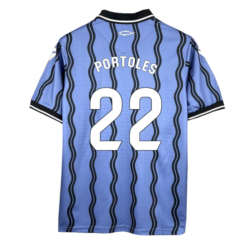 Danxen Enfant Maillot Armengol Portoles #22 Bleu Foncé Noir Tenues Extérieur 2025/26 T-Shirt