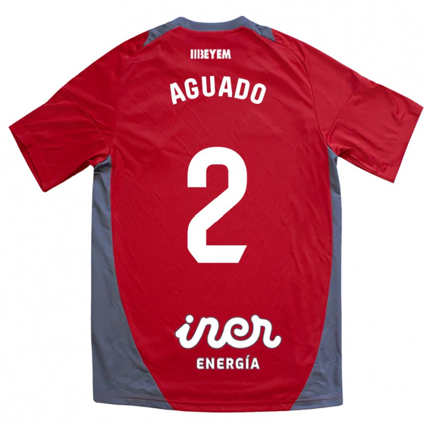 Danxen Enfant Maillot Lorenzo Aguado #2 Rouge Gris Tenues Extérieur 2025/26 T-Shirt