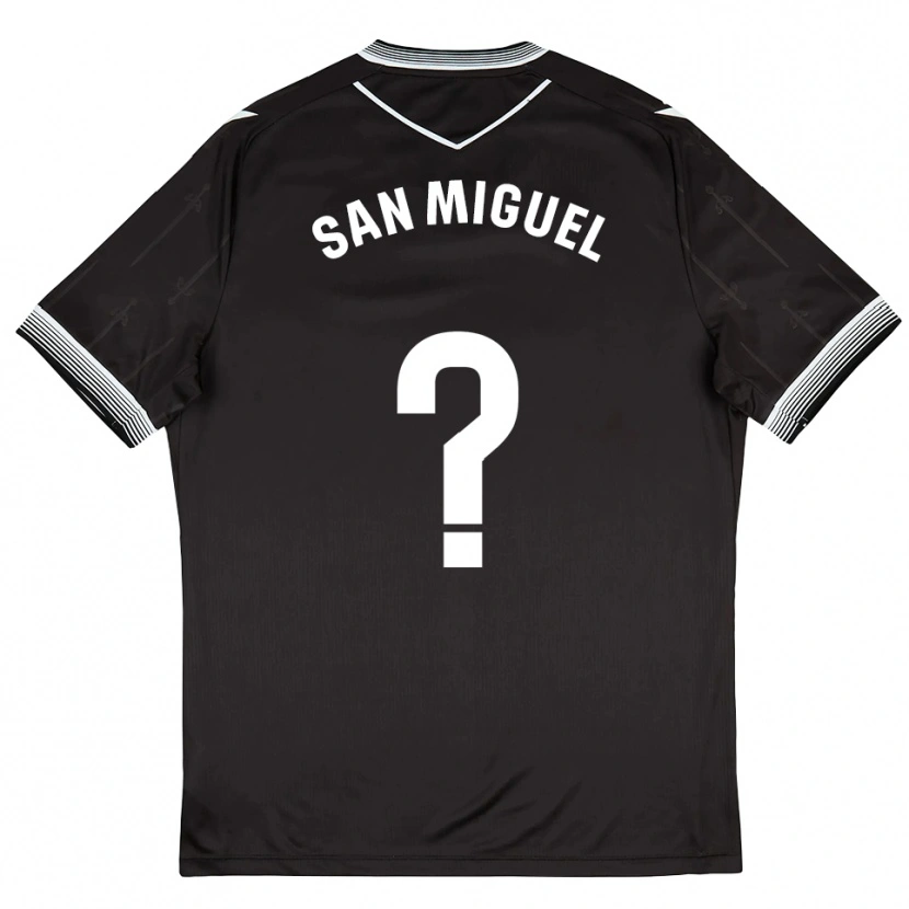 Danxen Enfant Maillot Darío San Miguel #0 Noir Blanc Tenues Extérieur 2025/26 T-Shirt