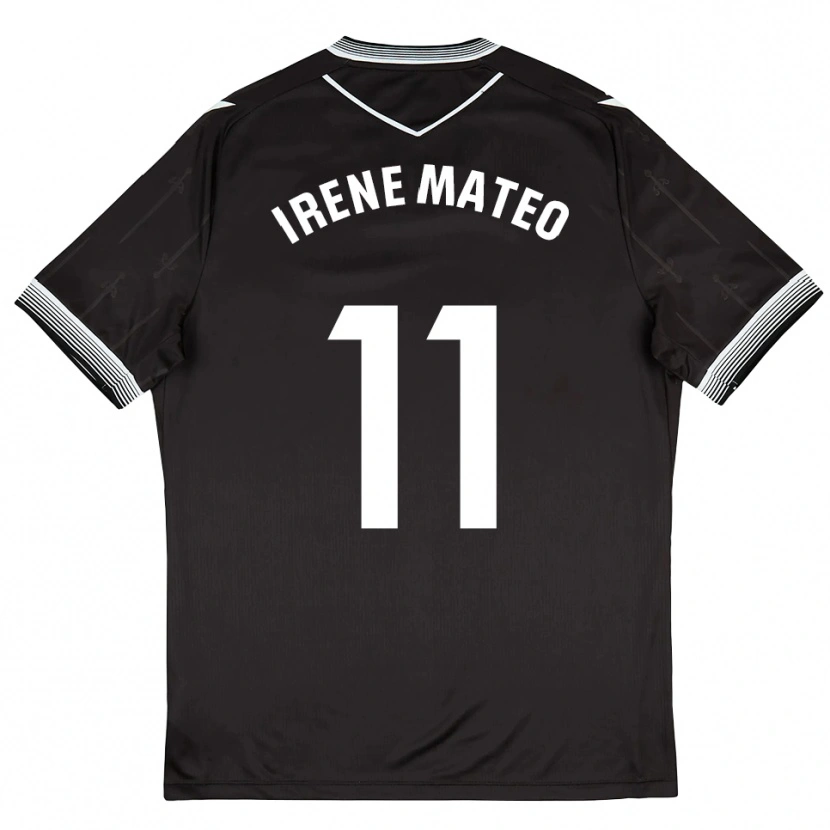 Danxen Enfant Maillot Irene Mateo #11 Noir Blanc Tenues Extérieur 2025/26 T-Shirt
