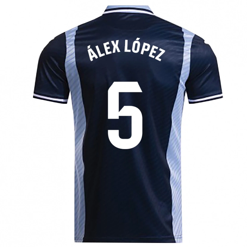 Danxen Enfant Maillot Álex López #5 Marine Bleu Ciel Tenues Extérieur 2025/26 T-Shirt