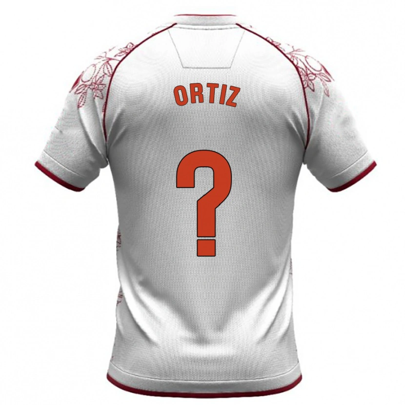 Danxen Enfant Maillot Pablo Ortiz #0 Blanc Bourgogne Tenues Extérieur 2025/26 T-Shirt