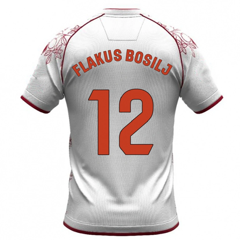 Danxen Enfant Maillot David Flakus Bosilj #12 Blanc Bourgogne Tenues Extérieur 2025/26 T-Shirt