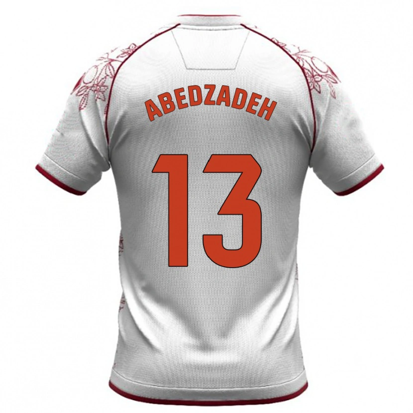 Danxen Enfant Maillot Amir Abedzadeh #13 Blanc Bourgogne Tenues Extérieur 2025/26 T-Shirt