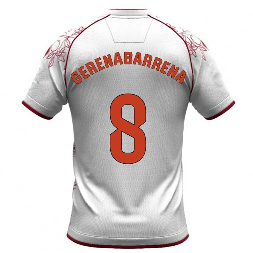 Danxen Enfant Maillot Beñat Gerenabarrena #8 Blanc Bourgogne Tenues Extérieur 2025/26 T-Shirt