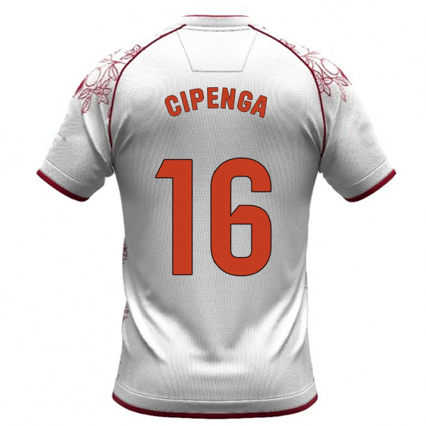Danxen Enfant Maillot Brian Cipenga #16 Blanc Bourgogne Tenues Extérieur 2025/26 T-Shirt