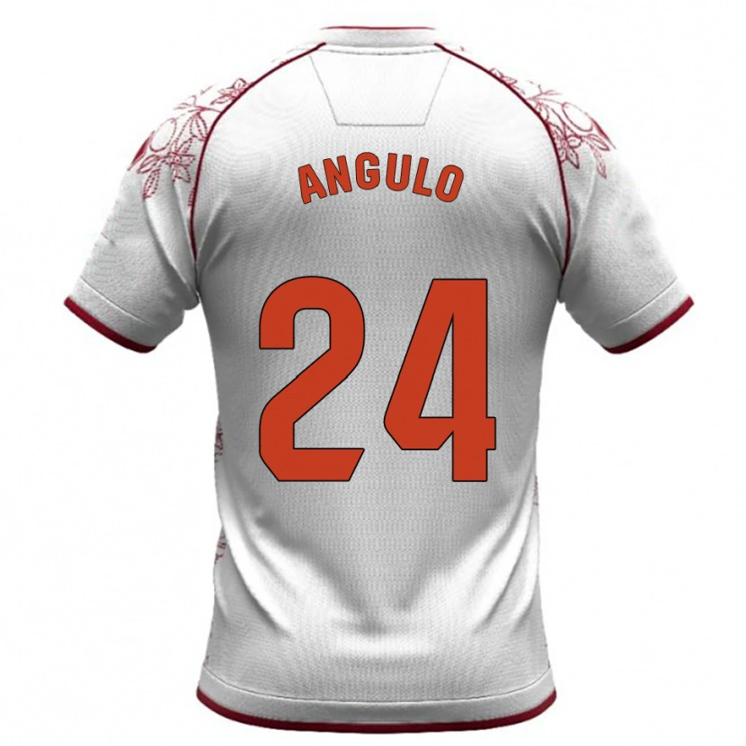 Danxen Enfant Maillot Isi Angulo #24 Blanc Bourgogne Tenues Extérieur 2025/26 T-Shirt