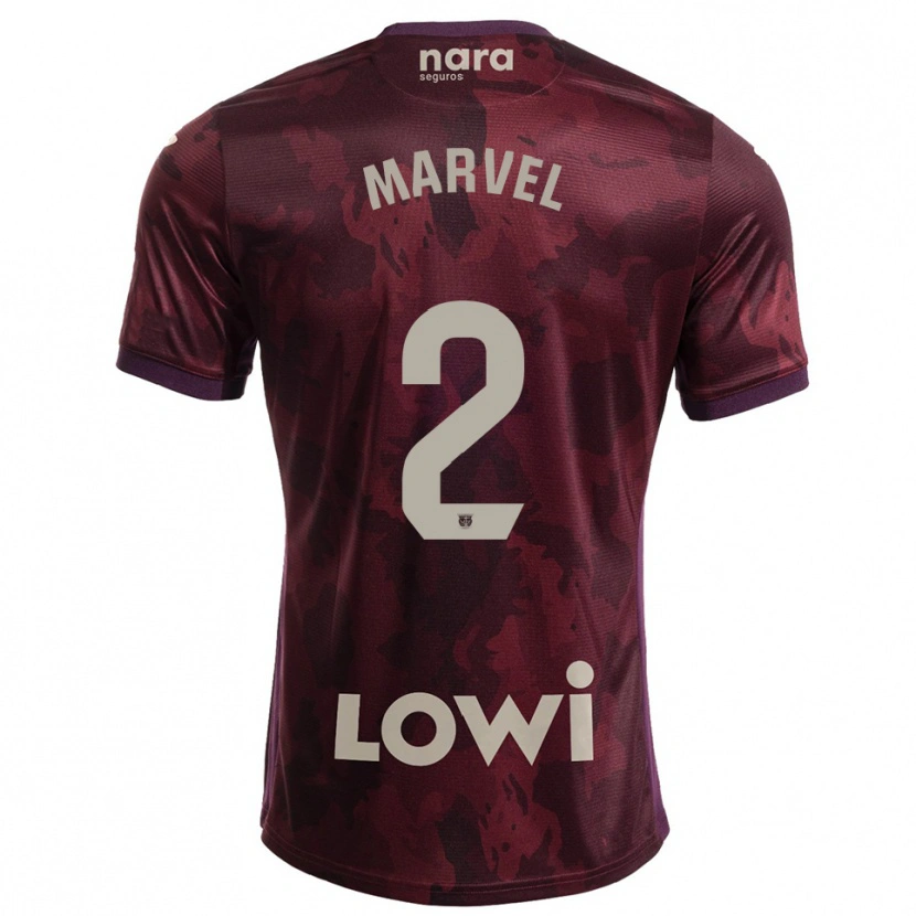 Danxen Enfant Maillot Marvel #2 Bourgogne Blanc Tenues Extérieur 2025/26 T-Shirt