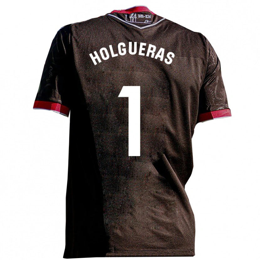 Danxen Enfant Maillot Javi Holgueras #1 Noir Rouge Tenues Extérieur 2025/26 T-Shirt