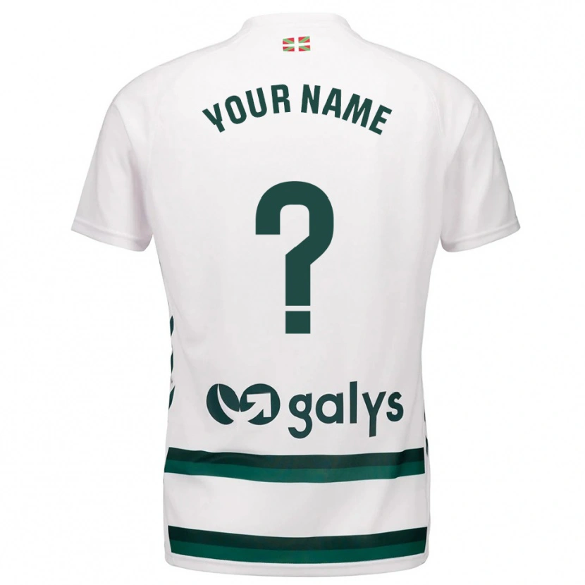 Danxen Enfant Maillot Votre Nom #0 Blanc Vert Tenues Extérieur 2025/26 T-Shirt
