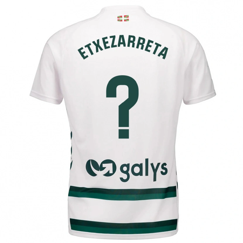 Danxen Enfant Maillot Ane Etxezarreta Ayerbe #0 Blanc Vert Tenues Extérieur 2025/26 T-Shirt