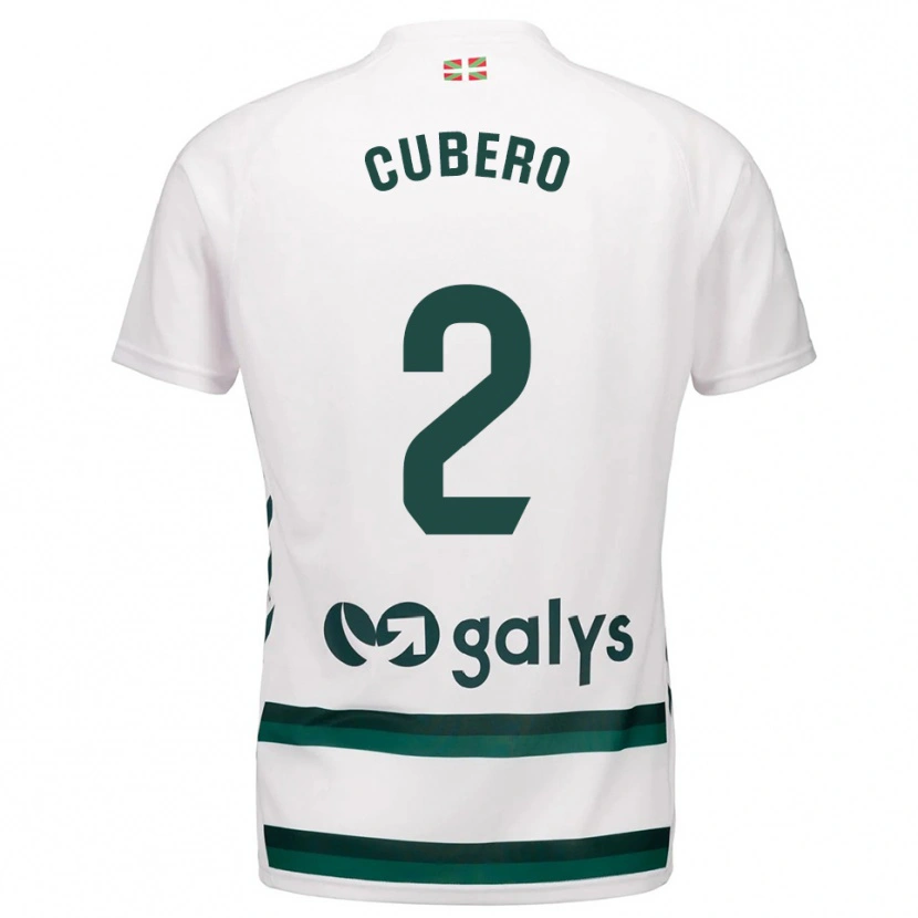 Danxen Enfant Maillot Sergio Cubero #2 Blanc Vert Tenues Extérieur 2025/26 T-Shirt