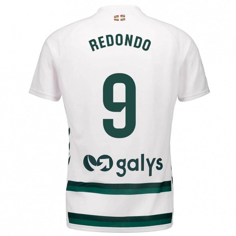 Danxen Enfant Maillot Ekaitz Redondo #9 Blanc Vert Tenues Extérieur 2025/26 T-Shirt