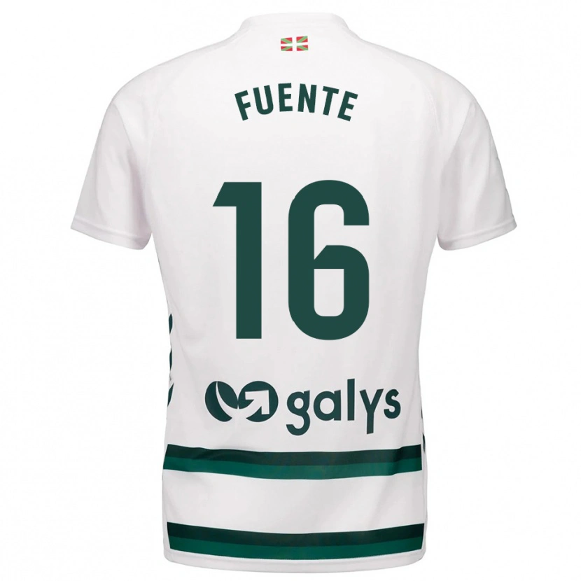 Danxen Enfant Maillot Mario Fuente #16 Blanc Vert Tenues Extérieur 2025/26 T-Shirt