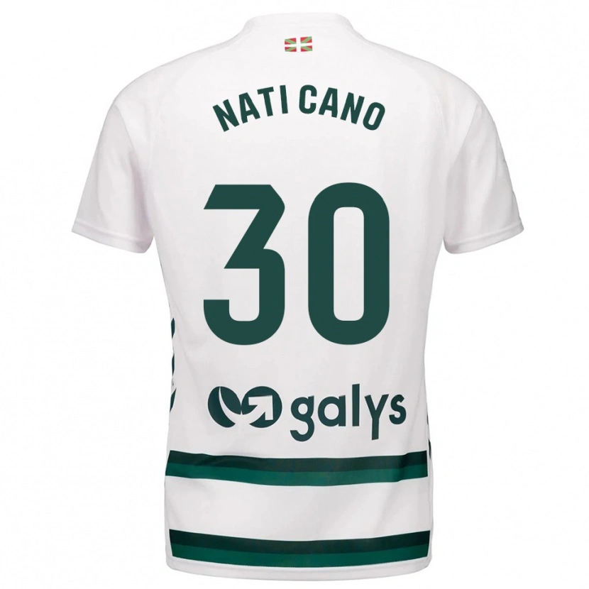Danxen Enfant Maillot Natividad Cano Cabello #30 Blanc Vert Tenues Extérieur 2025/26 T-Shirt