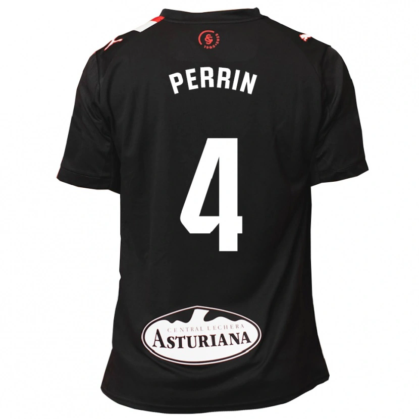 Danxen Enfant Maillot Lucas Perrin #4 Noir Blanc Tenues Extérieur 2025/26 T-Shirt
