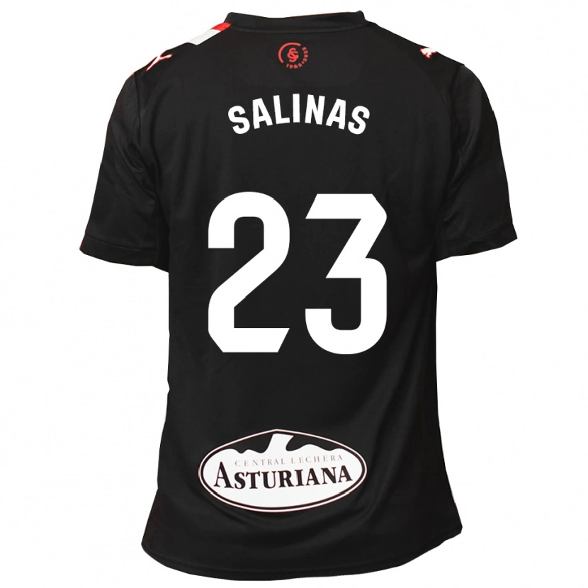 Danxen Enfant Maillot Hugo Salinas #23 Noir Blanc Tenues Extérieur 2025/26 T-Shirt