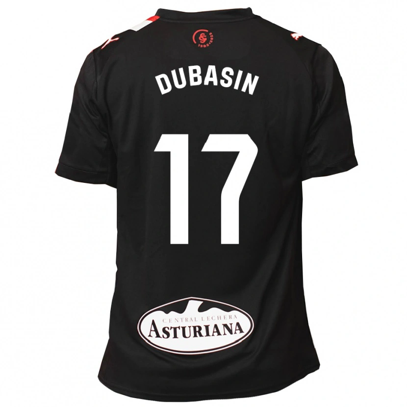 Danxen Enfant Maillot Jonathan Dubasin #17 Noir Blanc Tenues Extérieur 2025/26 T-Shirt