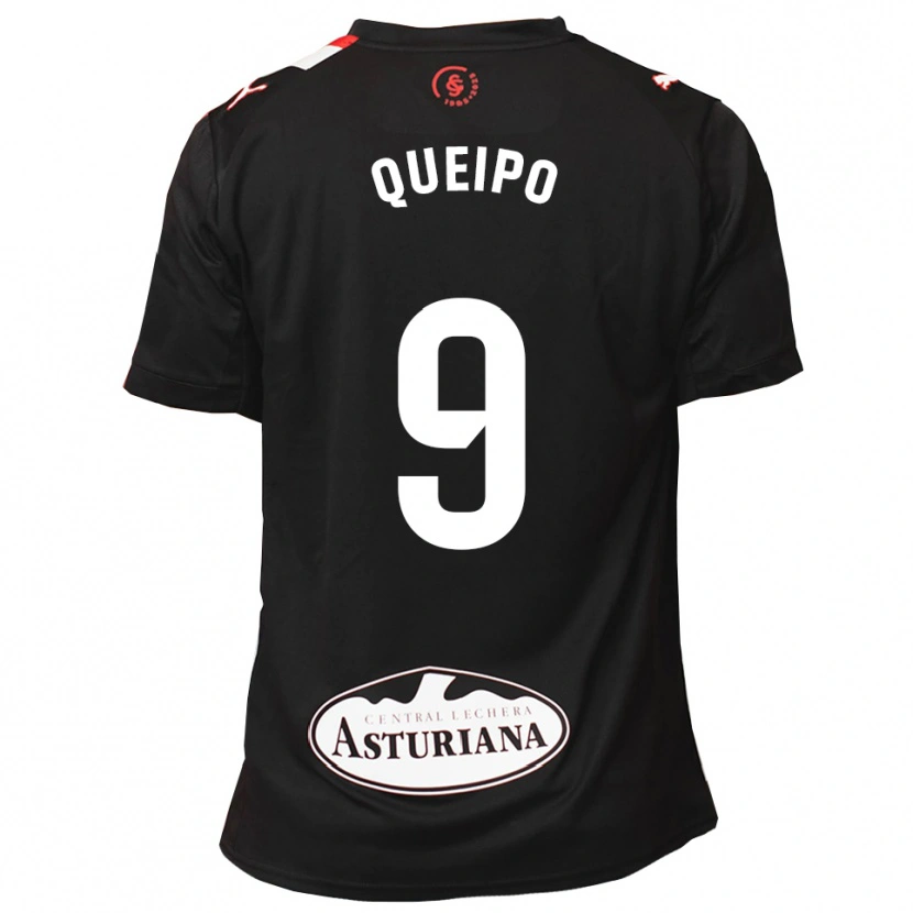 Danxen Enfant Maillot Dani Queipo #9 Noir Blanc Tenues Extérieur 2025/26 T-Shirt