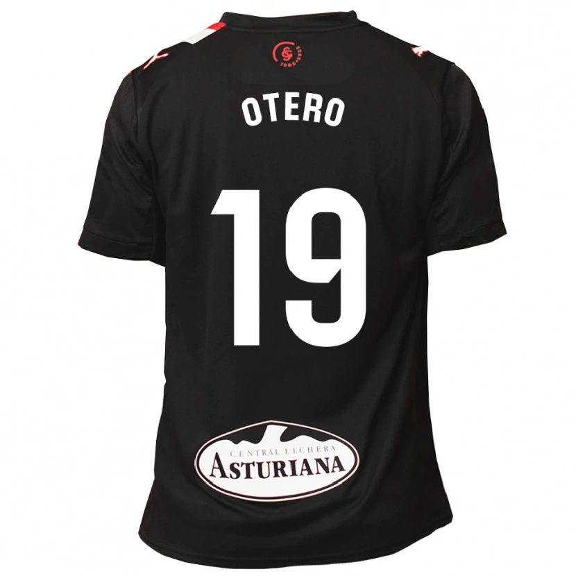 Danxen Enfant Maillot Juan Otero #19 Noir Blanc Tenues Extérieur 2025/26 T-Shirt