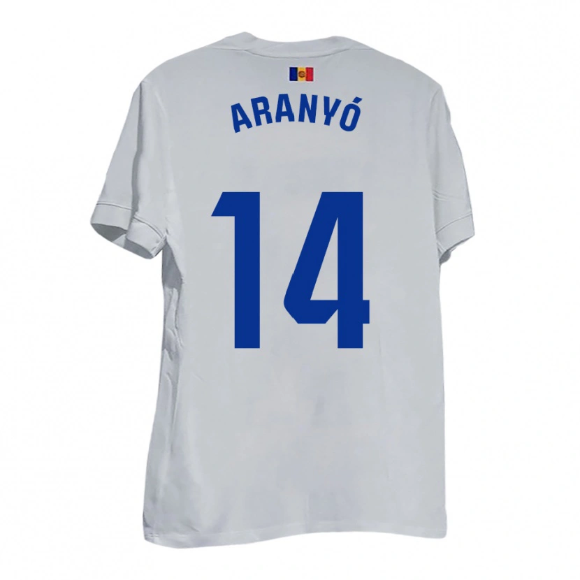 Danxen Enfant Maillot Marc Aranyó #14 Blanc Bleu Jaune Tenues Extérieur 2025/26 T-Shirt