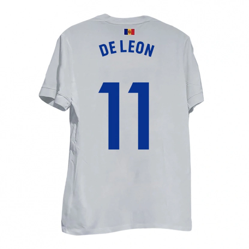 Danxen Enfant Maillot Lautaro De León #11 Blanc Bleu Jaune Tenues Extérieur 2025/26 T-Shirt