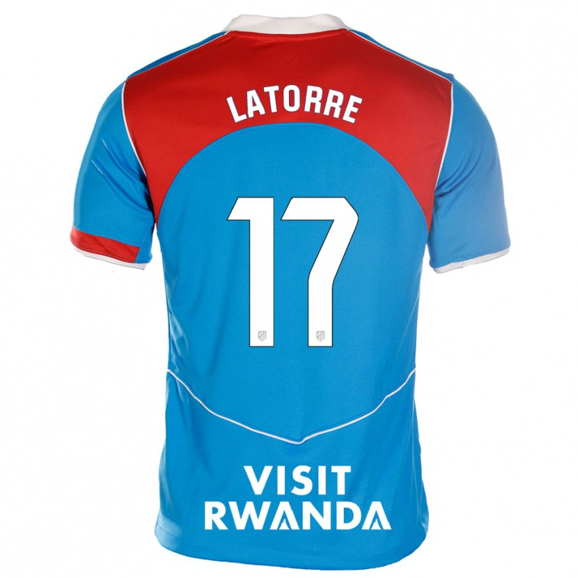 Danxen Enfant Maillot Barbara Latorre #17 Bleu Blanc Troisieme 2025/26 T-Shirt