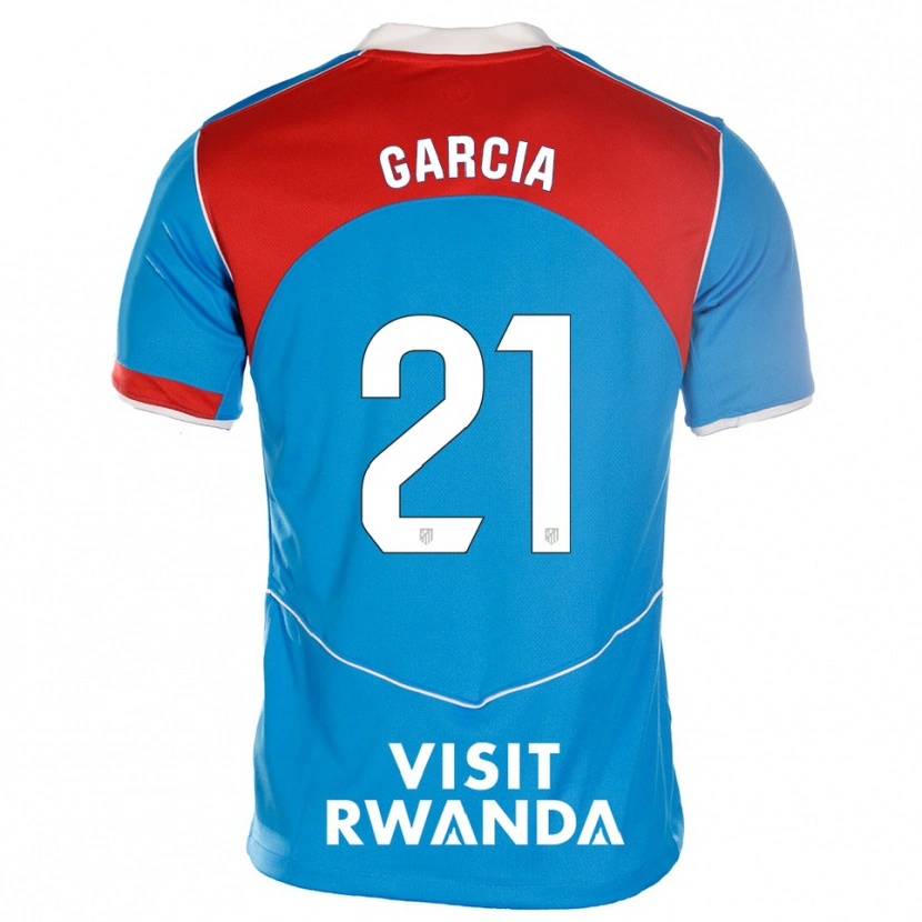 Danxen Enfant Maillot Sheila Garcia #21 Bleu Blanc Troisieme 2025/26 T-Shirt