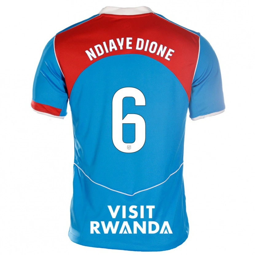 Danxen Enfant Maillot Assane Ndiaye Dione #6 Bleu Blanc Troisieme 2025/26 T-Shirt