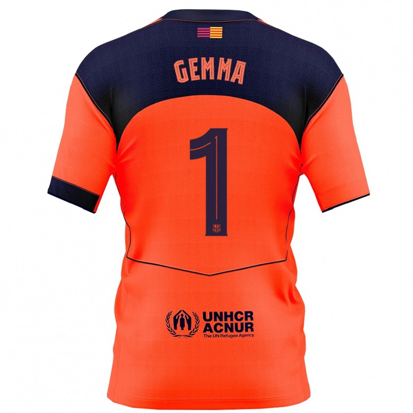 Danxen Enfant Maillot Gemma Font #1 Orange Marine Troisieme 2025/26 T-Shirt