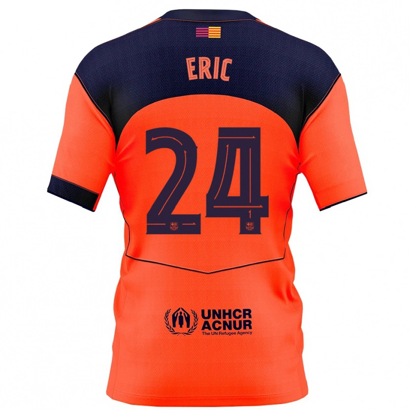 Danxen Enfant Maillot Eric García #24 Orange Marine Troisieme 2025/26 T-Shirt