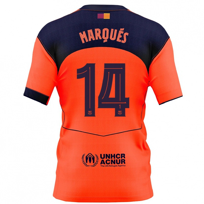 Danxen Enfant Maillot Tommy Marqués #14 Orange Marine Troisieme 2025/26 T-Shirt