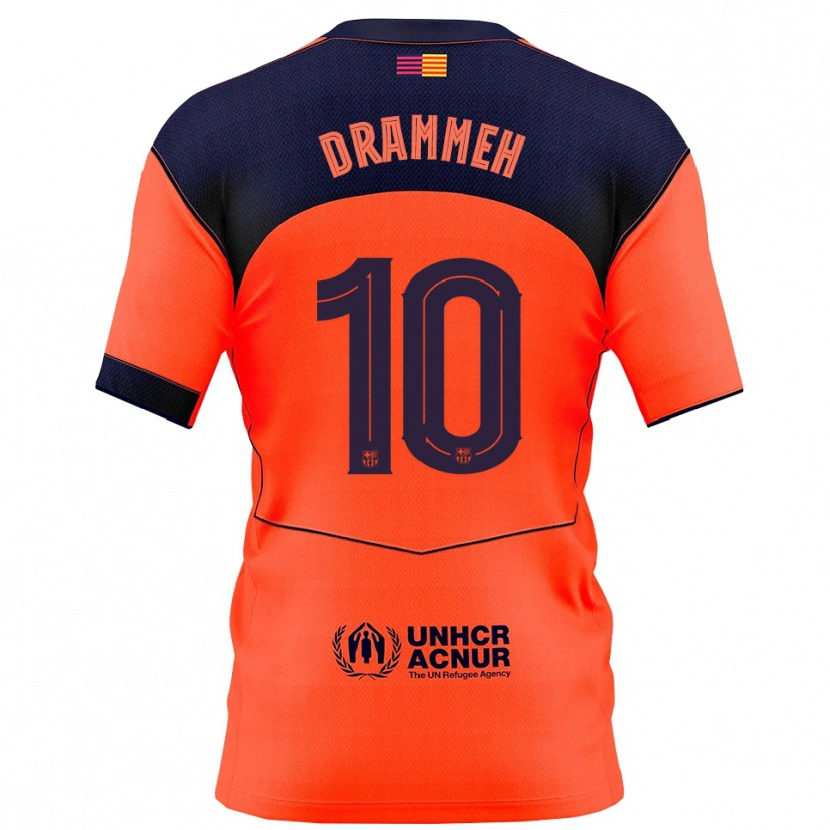 Danxen Enfant Maillot Alieu Drammeh #10 Orange Marine Troisieme 2025/26 T-Shirt
