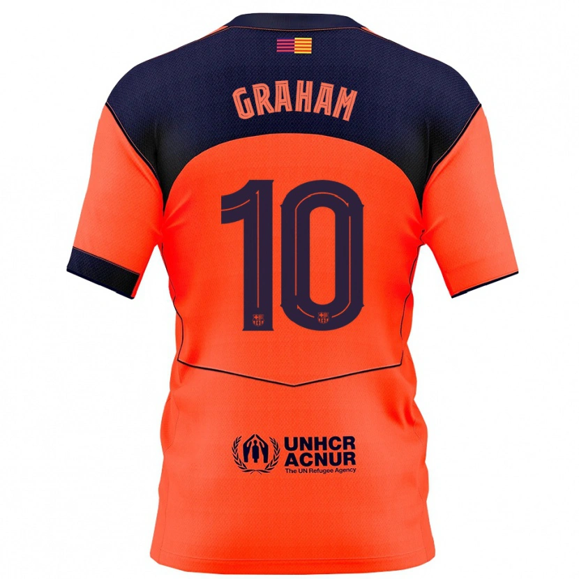 Danxen Enfant Maillot Caroline Graham Hansen #10 Orange Marine Troisieme 2025/26 T-Shirt
