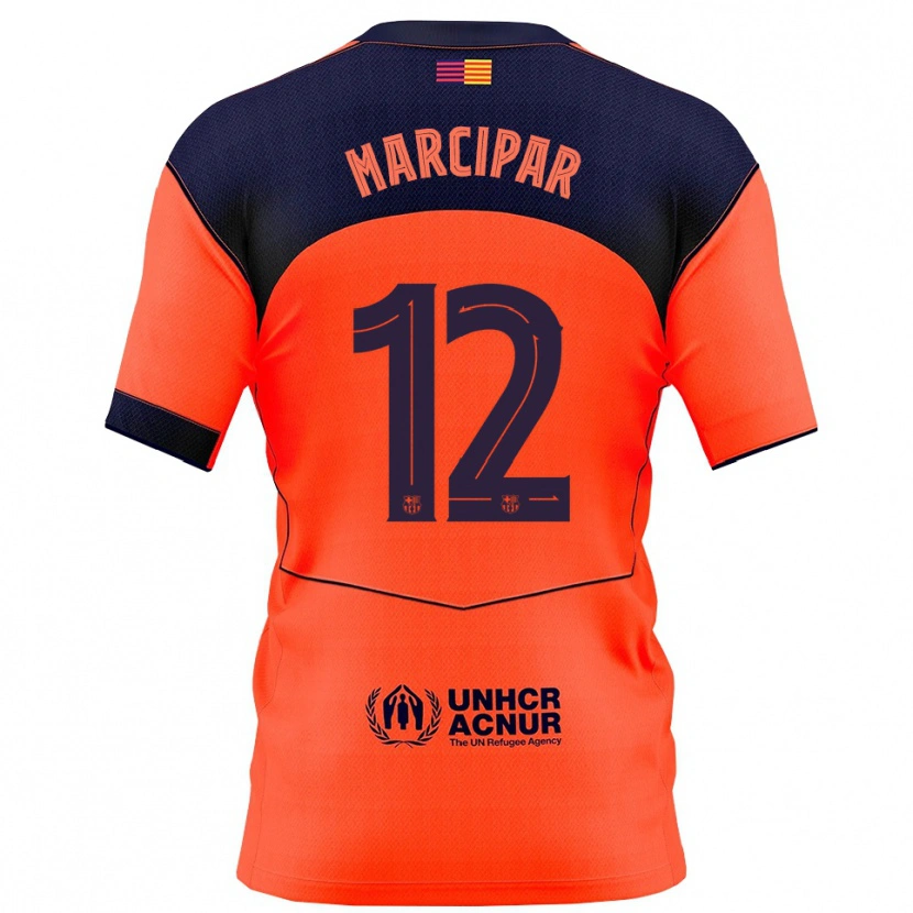 Danxen Enfant Maillot Nico Marcipar #12 Orange Marine Troisieme 2025/26 T-Shirt